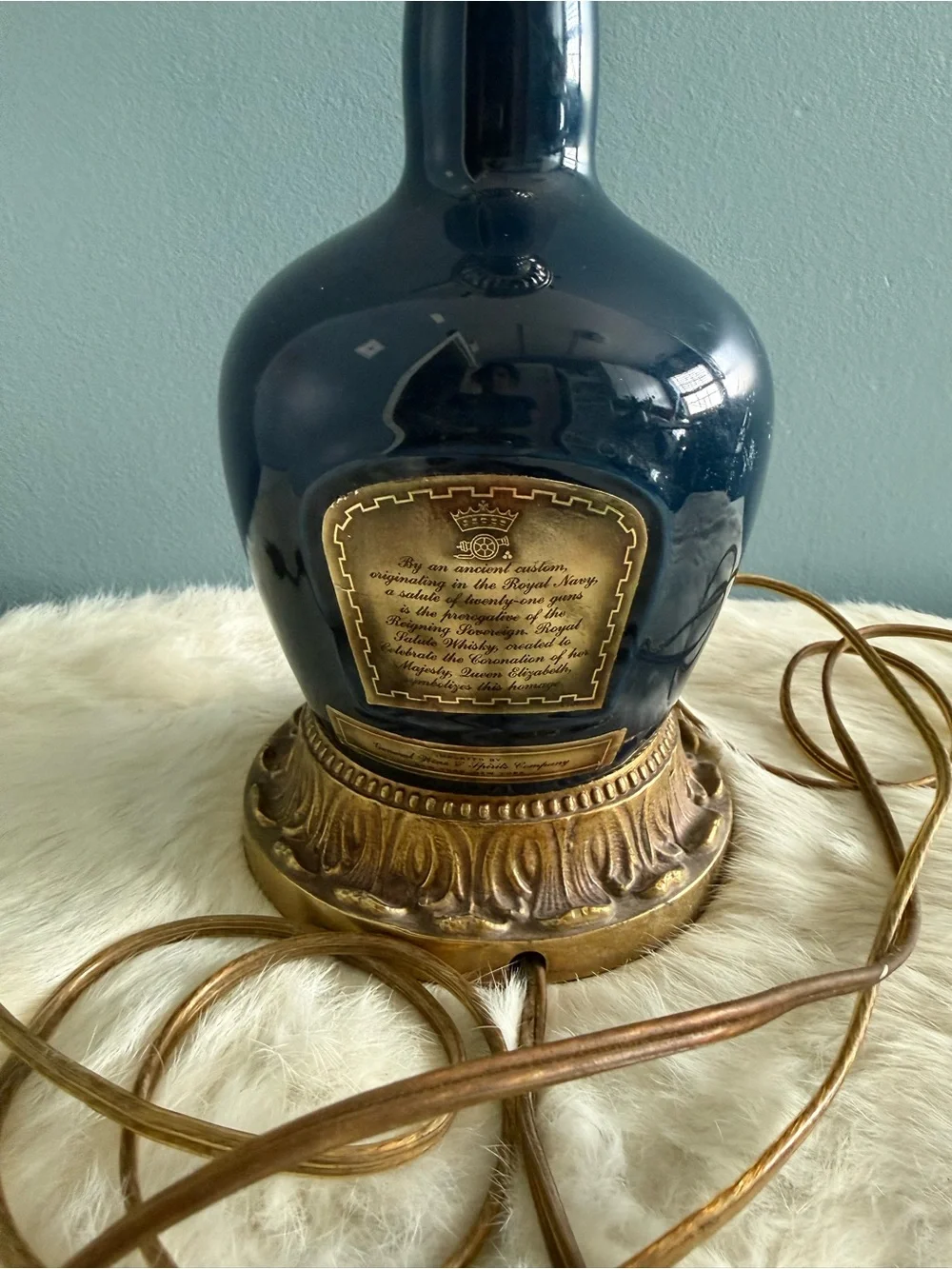 Vintage Royal Salute Blended Scotch Whiskey Bottle Lamp